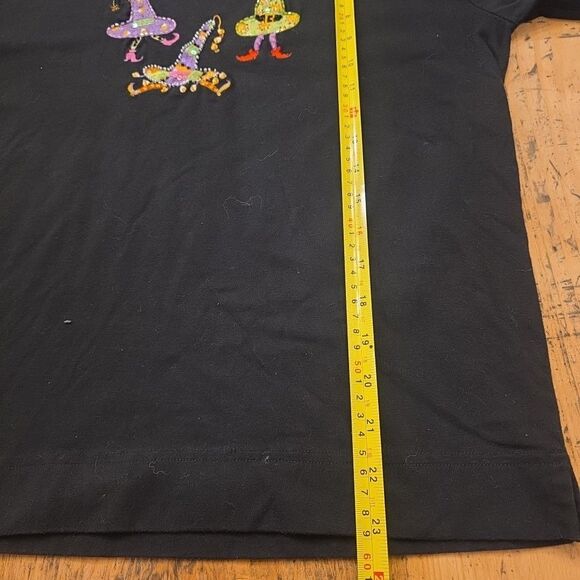 CASEY COLEMAN Women's M Halloween Witch Hats 3/4 Sleeve Top Beaded Embroidered - Picture 6 of 9